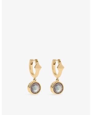 Astley Clarke Luna 18Ct- Plated Sterling- And Labradorite Huggie Earrings - Metallic