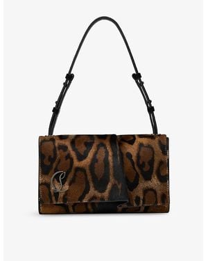 Christian Louboutin Baggy Small Pony-Hair Effect Leather Shoulder Bag - Brown