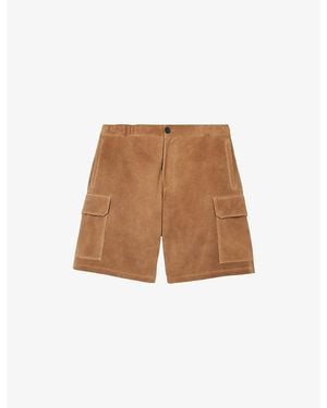 The Kooples Straight-Leg Four-Pocket Suede Shorts - Brown