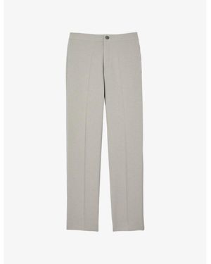 Sandro High-Rise Stretch-Jersey Trousers - Grey