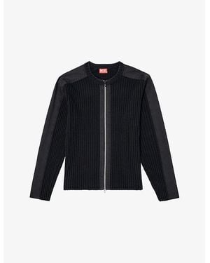 DIESEL K-Matty Zipped Cotton-Knit Cardigan - Blue