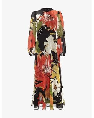 Phase Eight Eve Floral Woven Maxi Dress - Red