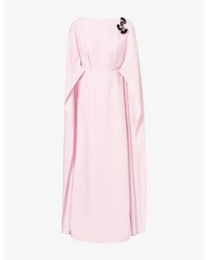 Huishan Zhang Hala Cape Woven Maxi Dress - Pink