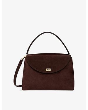 Sandro Le Grand Bazaar Suede Shoulder Bag - Brown
