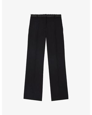 The Kooples Wide-Leg Woven Pants - Black