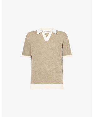 Orlebar Brown Horton Contrast-Trims Wool And Cotton Polo Shirt - Natural