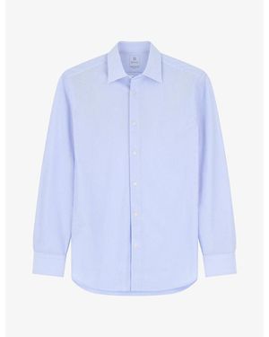 BOGGI Striped Regular-Fit Cotton-Jersey Shirt - Blue