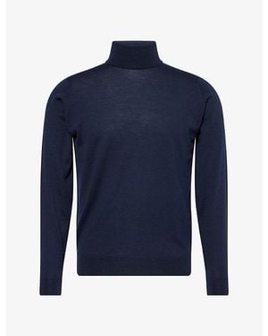 John Smedley Cherwell Roll Neck Wool Sweater - Blue