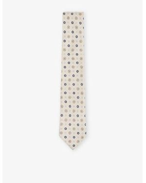 Reiss Cosimo Floral-Print Silk Tie - White
