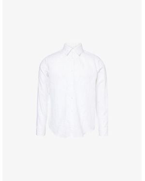 CHE Regular-Fit Curved-Hem Linen Shirt - White