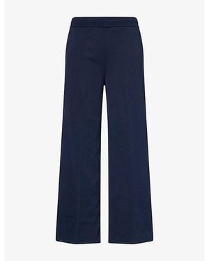 CFCL Soft Milan Semi Wide-Leg Knitted Pants - Blue