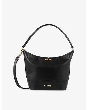 Sandro Tangoso Small Leather Bag - Black