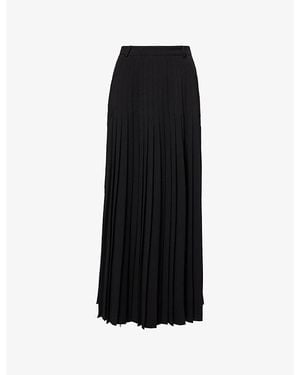 ME+EM Dramatic Pleated Woven Maxi Skirt - Black