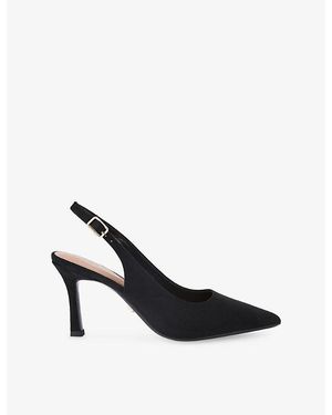 Carvela Kurt Geiger Corletta Wide-Fit Heeled Faux-Leather Sling-Backs - Black