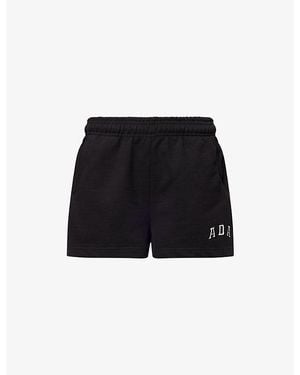 ADANOLA Ada Drawstring Cotton-Jersey Shorts - Black