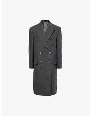 Wardrobe NYC Peak-Lapels Double-Breasted Wool Coat - Grey