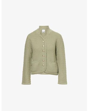 Barrie Button-Down Cashmere Tweed Jacket - Green