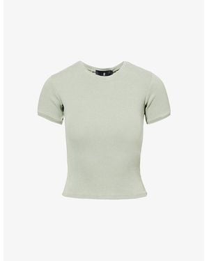 Represent Initial Ribbed Stretch-Cotton T-Shirt - Gray