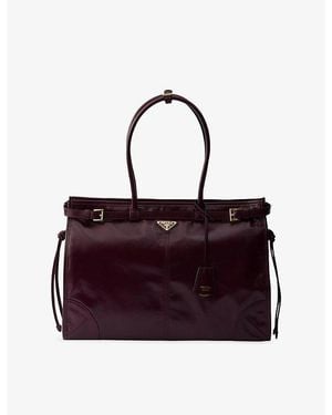Prada Bonnie Extra Large Leather Bag - Purple