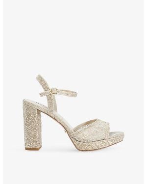 Dune Mesmerizing Mesh Platform Sandals - White