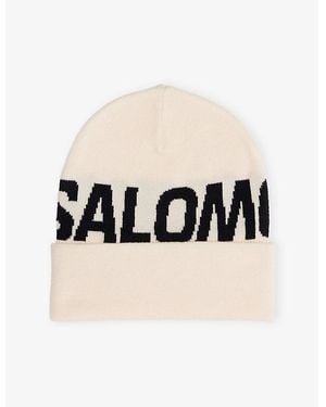 Salomon Hermitage Brand-Print Knitted Beanie - Black