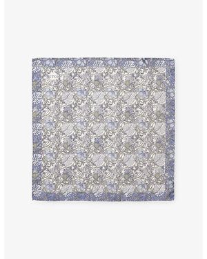 Eton Tropical Oxford Silk Pocket Square - Grey