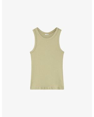 JOSEPH Yeux Ribbed Stretch-Cotton Tank Top - Green
