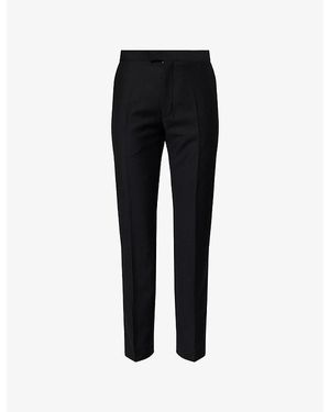 Oscar Jacobson Denz Tuxedo Wool Trousers - Black