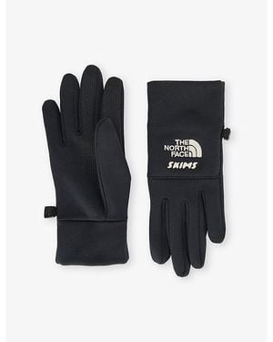 The North Face X Skims Brand-Embroidery Stretch-Woven Gloves - Black