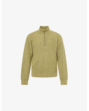 Hiking Patrol Essence Half-Zip Mohair-Wool Blend Sweater - Green