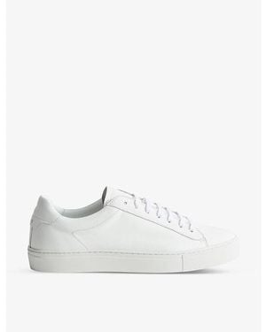 Reiss Finley Leather Low-Top Trainers - White