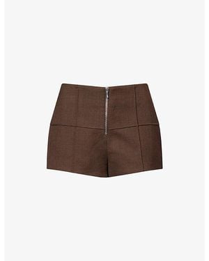 SIR. Henrik Tailored Woven Mini Shorts - Brown