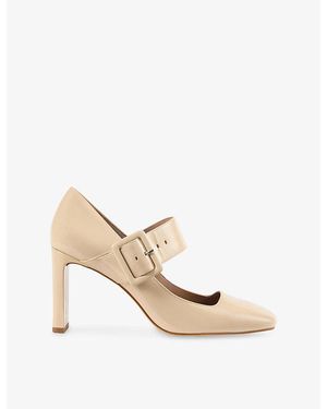 LK Bennett Phoebe Large Buckle Leather Heels - Metallic