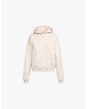 Skims Cotton Fleece Classic-Fit Cotton-Blend Hoody - Natural