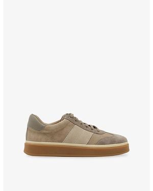 Reiss Lizzie Suede Low-Top Trainers - Natural