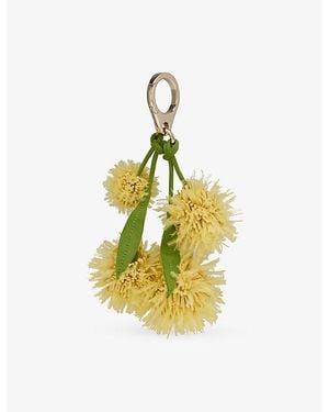 Christian Louboutin Mimosa Flower Leather Bag Charm - Metallic