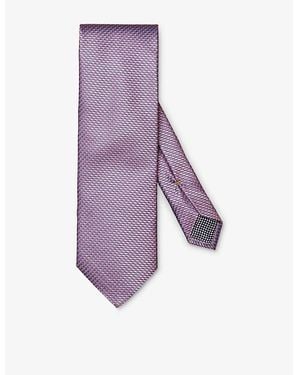 Eton Patterned Silk Tie - Purple