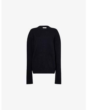 Frankie Shop Rafaela Padded-Shoulder Wool-Blend Knitted Sweater - Black