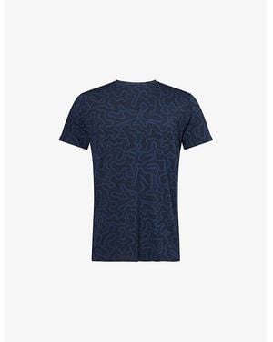 Derek Rose London Graphic-Pattern Stretch-Jersey T-Shirt - Blue