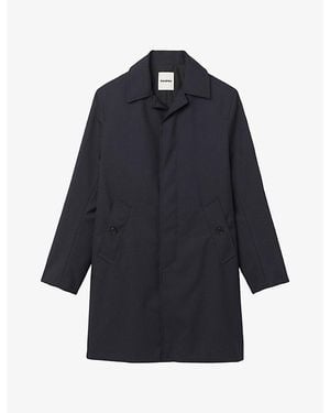 Sandro Collared Waterproof Shell Coat - Blue