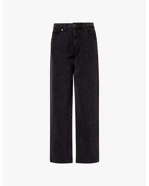 Ru & Rocka Vintage Barrel-Leg Denim Jeans - Black