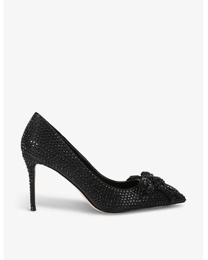 Kurt Geiger Belgravia Bow Crystal-Embellished Courts - Black