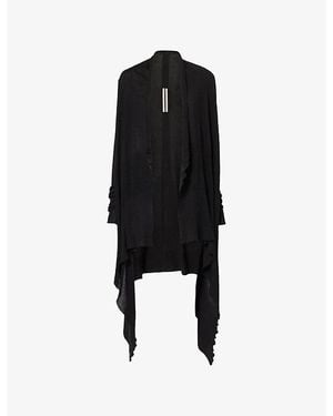 Rick Owens Draped Open-Front Wool Cardigan - Black