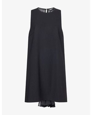 ROTATE BIRGER CHRISTENSEN Floral-Embellished A-Line Crepe Mini Dress - Blue