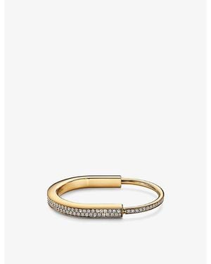 Tiffany & Co. Lock 18Ct- And 4.99Ct Diamond Bangle Bracelet - Natural