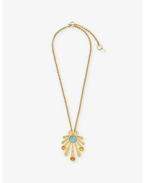 La Maison Du Couturier Sonia Petroff Kiss Fish 24Ct-Plated Brass, Cabochon And Swarovski Crystal Necklace - Metallic