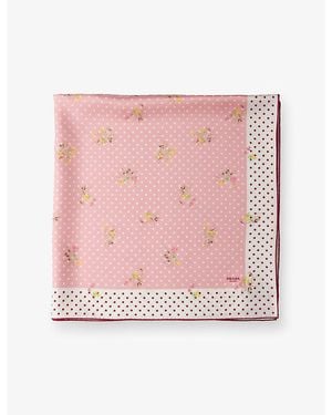 Prada Printed Silk Twill Scarf - Pink