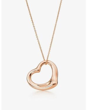 Tiffany & Co. Open Heart 18Ct Rose- Pendant Necklace - Metallic