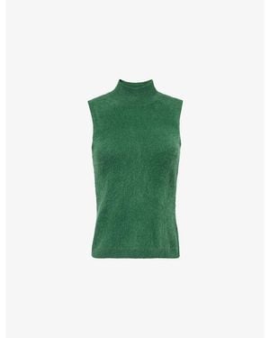 ME+EM Brushed High-Neck Cashmere Vest - Green