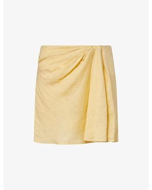 Samsøe & Samsøe Saiben Draped Linen Mini Skirt - Metallic